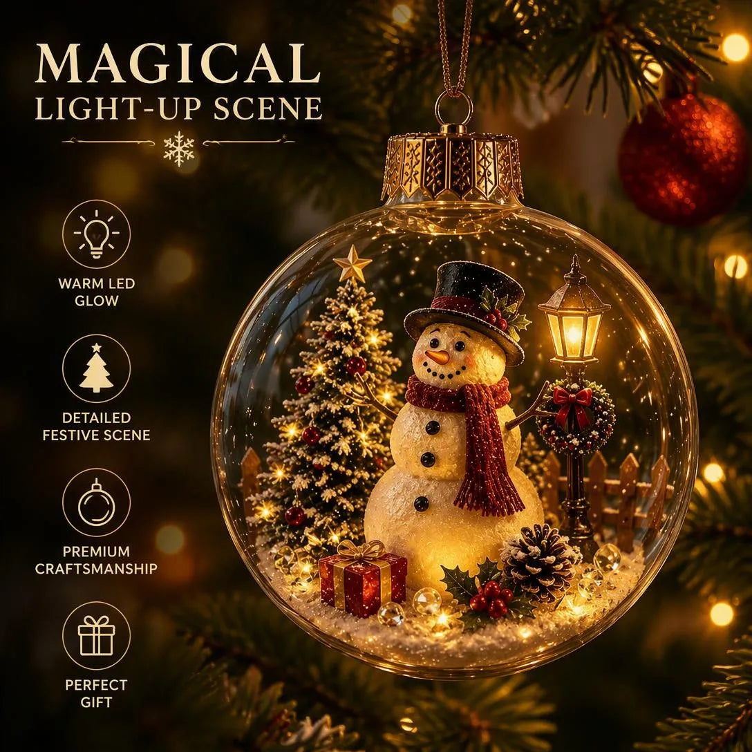 Glowing Christmas Story Ornament With Warm LED Light