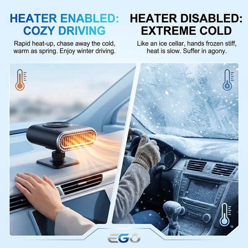 🎁12V Portable Car Heater &amp; 360° Rotatable Window Defroster