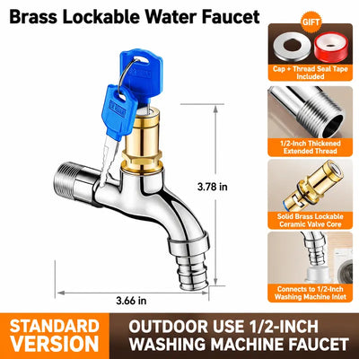 🎁Brass Lockable Outdoor Faucet With Anti-Theft Key
