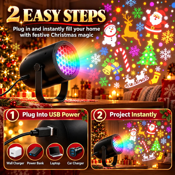 🎁360° Christmas Snowflake LED Projector Light