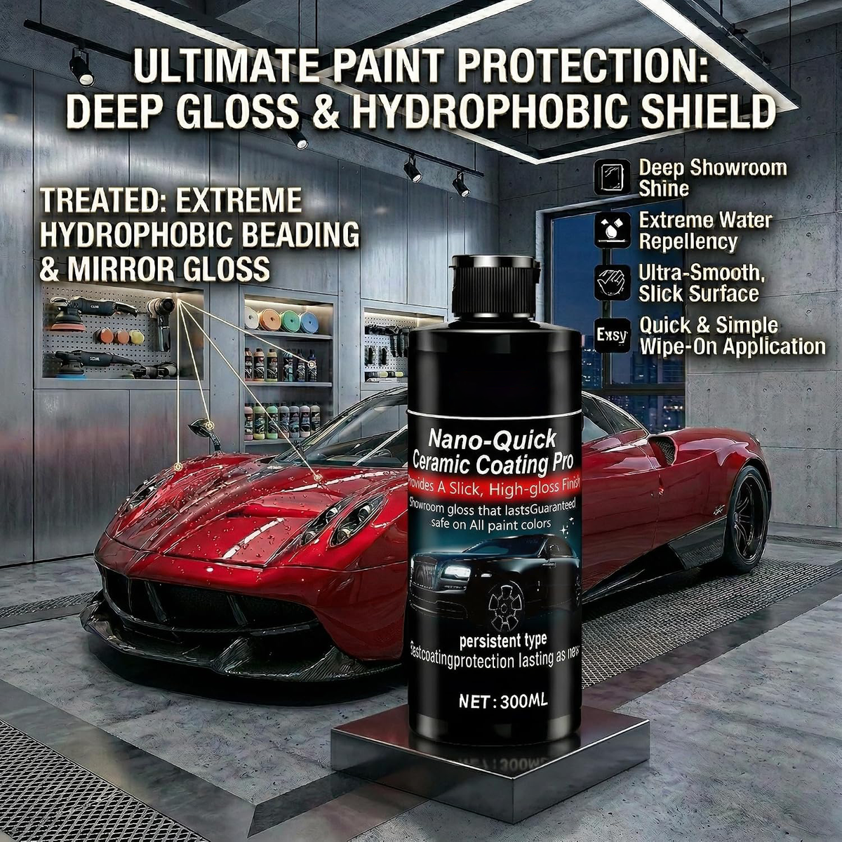 ❤️Nano Ceramic Car Coating Spray for High Gloss Shine and Paint Protection 300ml