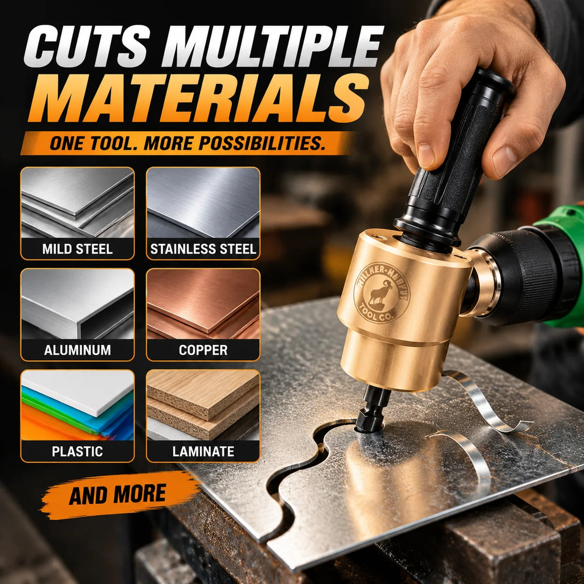 🎁Drill-Powered Metal Cutting Attachment for Sheet Metal &amp; Tubing