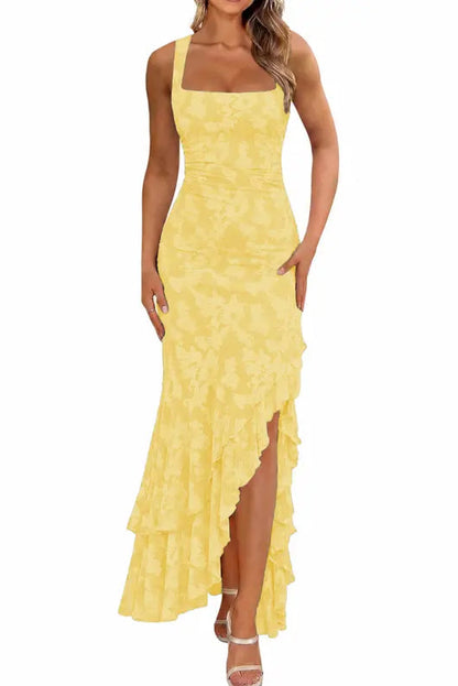 Women's Floral Embroidered Mermaid Maxi Dress