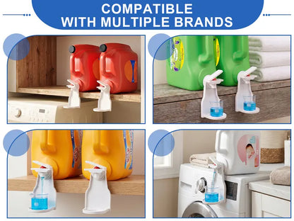 2PCS Laundry Detergent Dispenser Cup Holder with Upgraded Nozzle, Drip Tray & Easy Switch – No Mess Liquid Organizer for Laundry Room