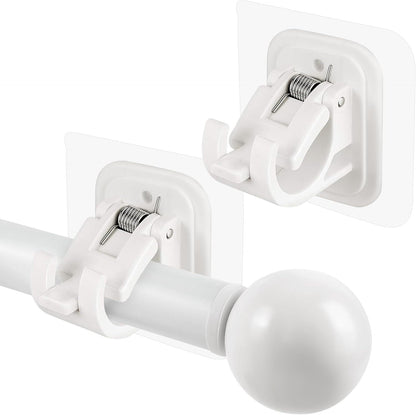 8PCS No-Drill Self-Adhesive Curtain Rod Brackets