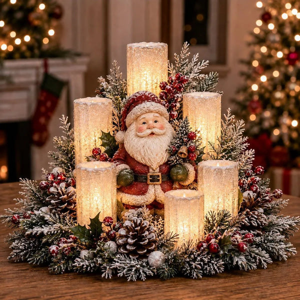 🎁Christmas Lighted Centerpiece With Flameless Candle Glow