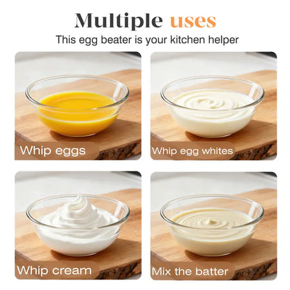 2PCS Stainless Steel Hand-Push Rotary Whisk – Semi-Automatic Egg Beater & Milk Frother