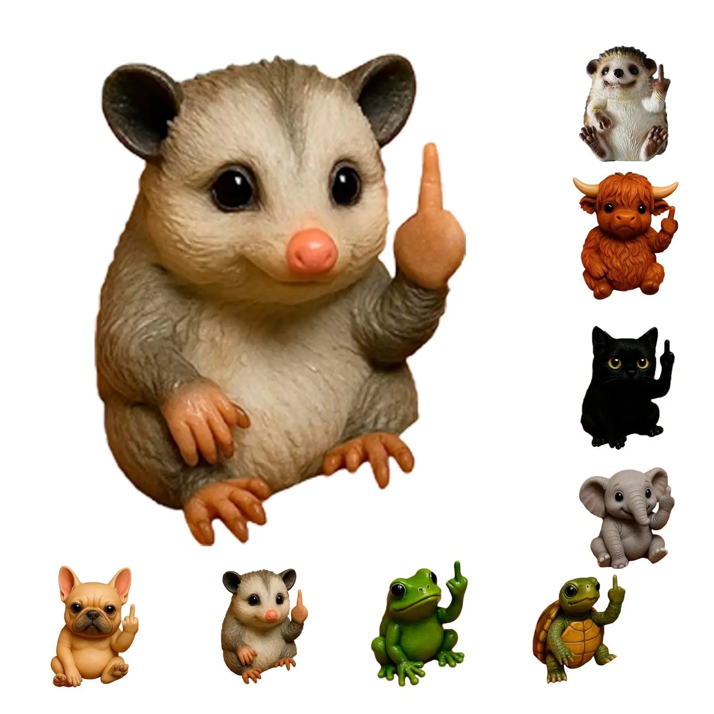 Fun Mini Middle Finger Animal Statue