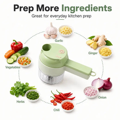 4-in-1 Handheld Electric Food Chopper &amp; Slicer
