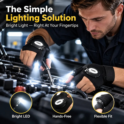 🎁LED Finger Flashlight Gloves – Hands-Free Lighting For Repairs, Fishing & Outdoor Activities