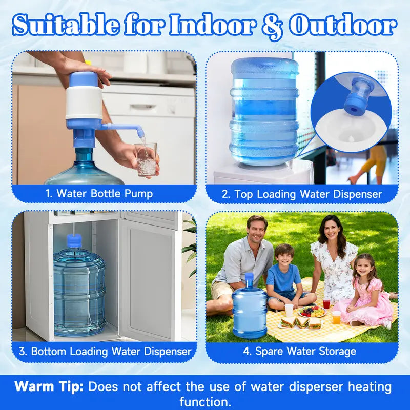 3 & 5 Gallon Water Jug Caps – Non-Spill Leak-Free Silicone Covers (Pack of 3)