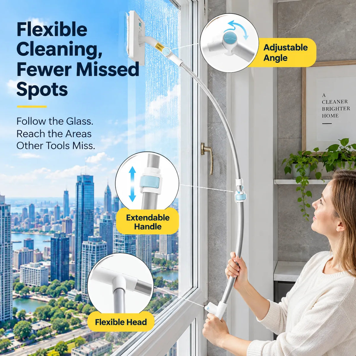 🎁High-Reach Window Cleaning Tool for High-Rise & Hard-to-Reach Windows