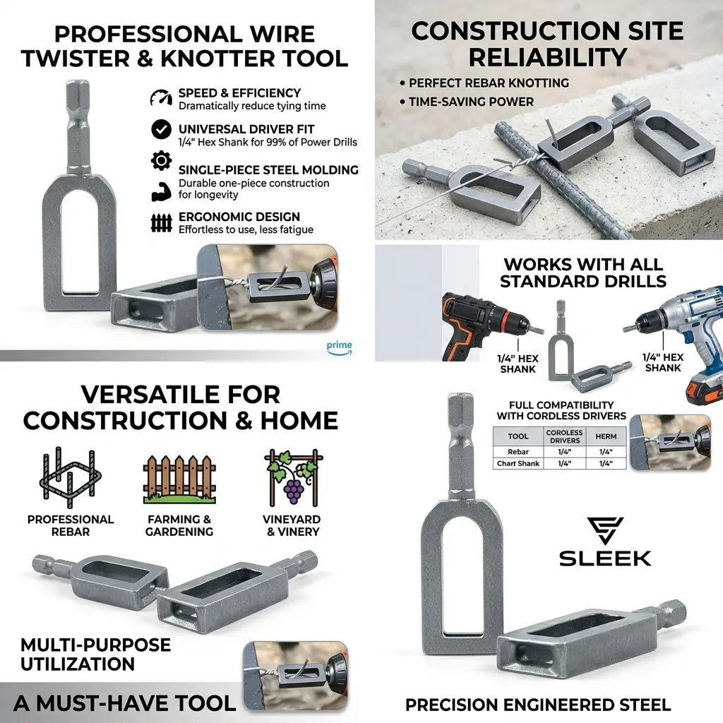 ⚡ Multifunctional Wire Twister / Knotter – High Efficiency Wire Winding Tool