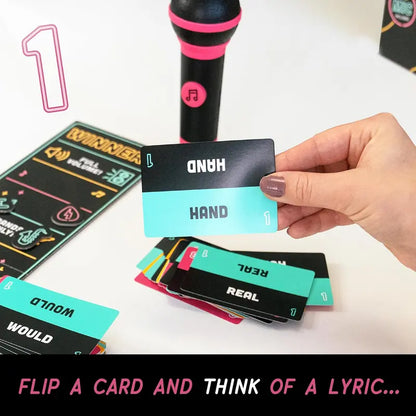 Grab the Mic Karaoke Party Game with Foam Microphone & 125 Word Cards