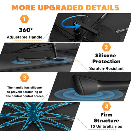 Foldable Windshield Sun Shade Umbrella 55" x 31" ☂️🚗 | Reflective Car Sunshade for Heat Insulation & UV Protection