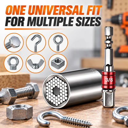 🎁Universal Grip Socket Tool With Power Drill Adapter – 7–19mm