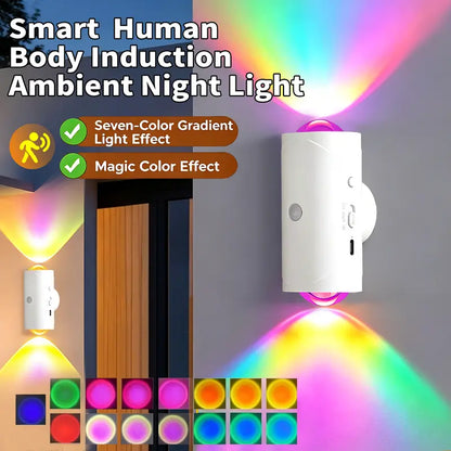 Smart Rechargeable Motion Sensor Night Light – RGB Ambient Wall Lamp