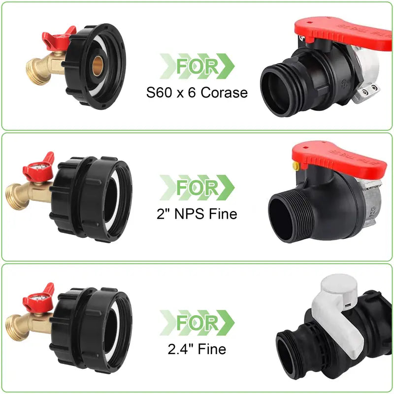 275-330 Gallon IBC Tote Tank Adapter 🌿💧 | Leak-Proof Garden Hose Connector with Shut-Off Valve