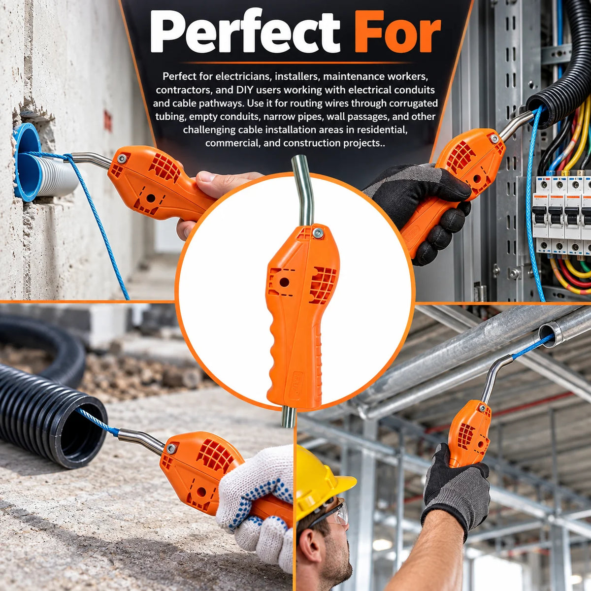 🎁Adjustable Electric Cable Puller With 6mm Flexible Fish Tape