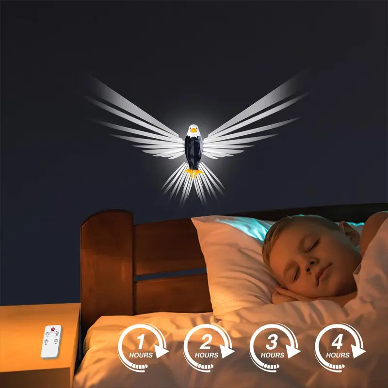 Eagle Wall Light LED Magnetic Night Lamp No Drill Easy Install USB Rechargeable Cool Room Decor