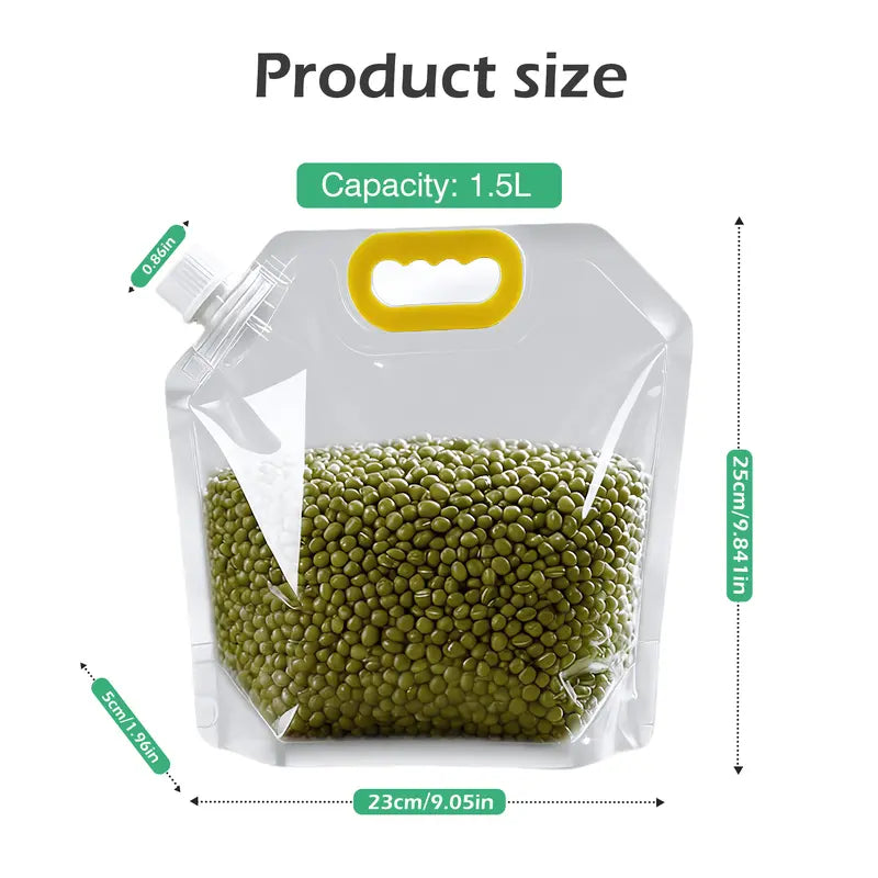 5 Counts Reusable Food Sealed Bags, leak proof design