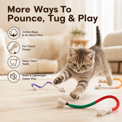 3pcs Interactive Cat Chew Rope Toys for Dental Care &amp; Play