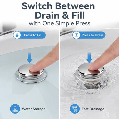 Universal 3-in-1 Bathroom Sink Drain Stopper with Removable Filter Basket