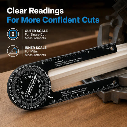 7.28-Inch Aluminum Miter Saw Protractor for Precise Cuts