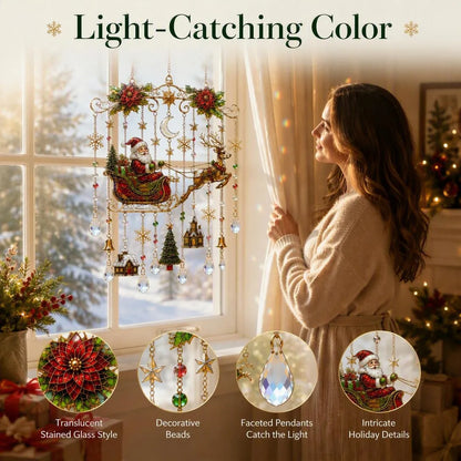 Handmade Christmas Stained Glass Window Hanging