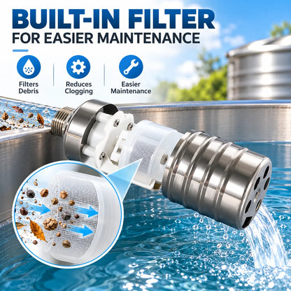 🎁Automatic Stainless Steel Water Float Valve – Compact Self-Regulating Water Level Controller with Automatic Shut-Off for Water Tanks, Pools & Storage Systems