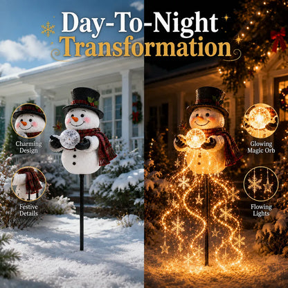 Snowman Magic Fountain Solar Christmas Light