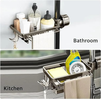 🎁Over Faucet Sink Organizer Rack With Detachable Drip Tray