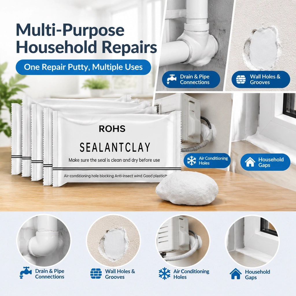 🎁6PCS Moldable Sealant Repair Clay – Fast-Drying Waterproof Gap Filler & Pipe Sealing Putty