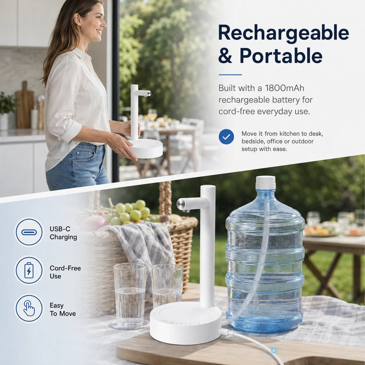 Portable Electric Water Dispenser With 7-Level Control