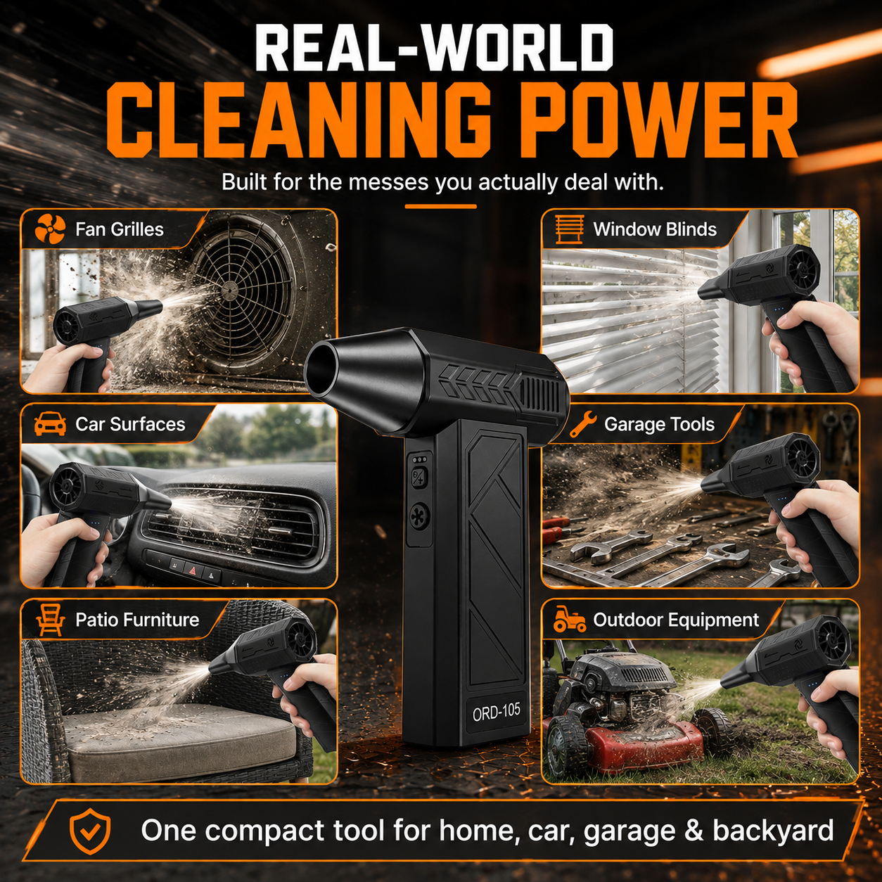 💨 Cordless Turbo Air Duster for Cars. Garages & Workspaces