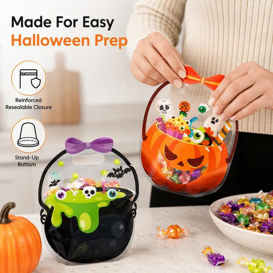 Halloween Pumpkin Treat Bags – 20 Pack