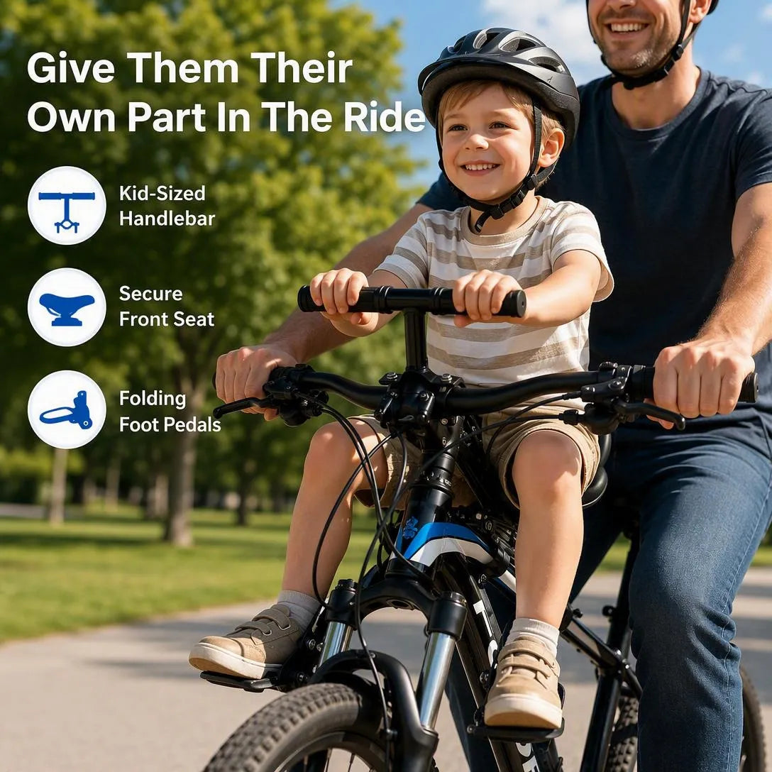Front-Mounted Kids Bike Seat Set for Family Rides(3PCS)