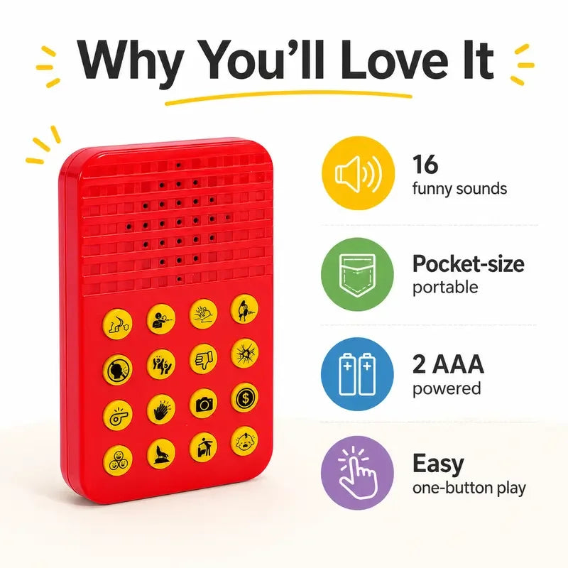 🎁16-Sound Portable Prank Noise Maker with Adjustable Volume