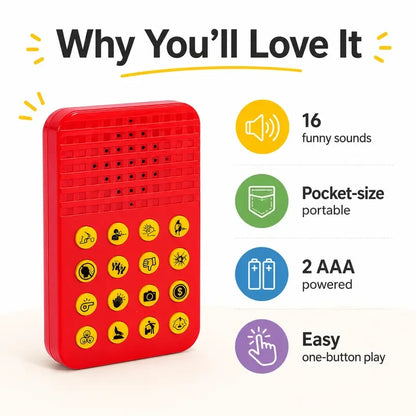 🎁16-Sound Portable Prank Noise Maker with Adjustable Volume