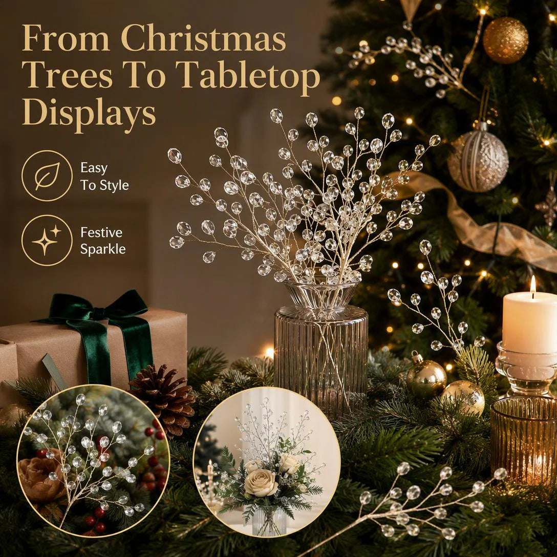 Jeweled Pearl Christmas Star Picks for Holiday Décor