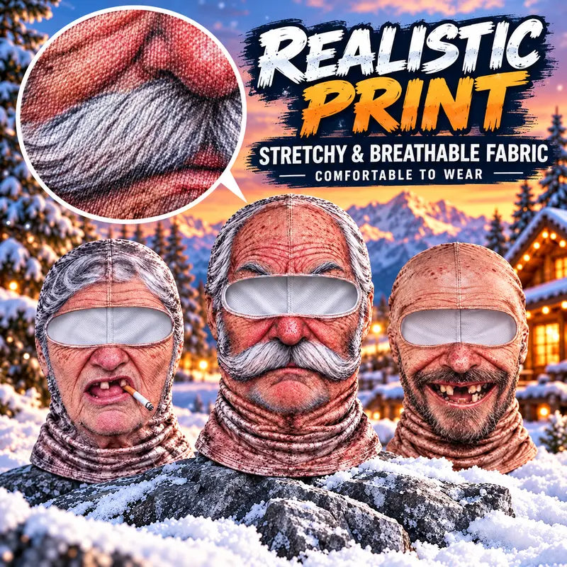 🎁Funny Old Man Face Balaclava – Warm Wind-Resistant Winter Ski Mask