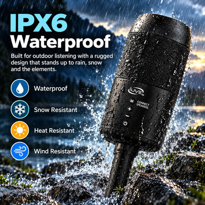 🎁Solar Powered Outdoor Bluetooth Speaker – 360° Sound, IPX6 Waterproof
