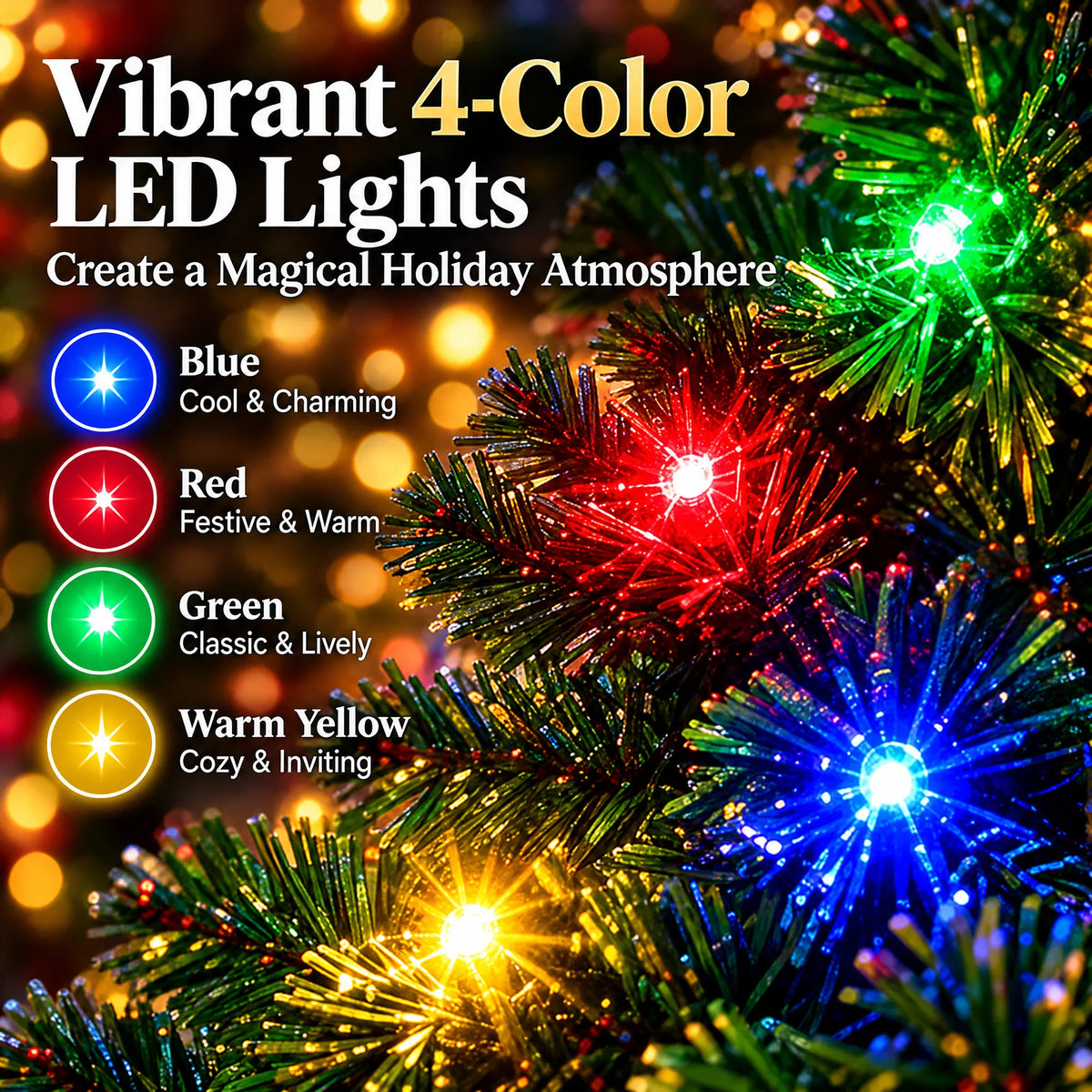 🎁2-Pack Solar Christmas Tree Lights – Colorful LED Outdoor Holiday Decorations