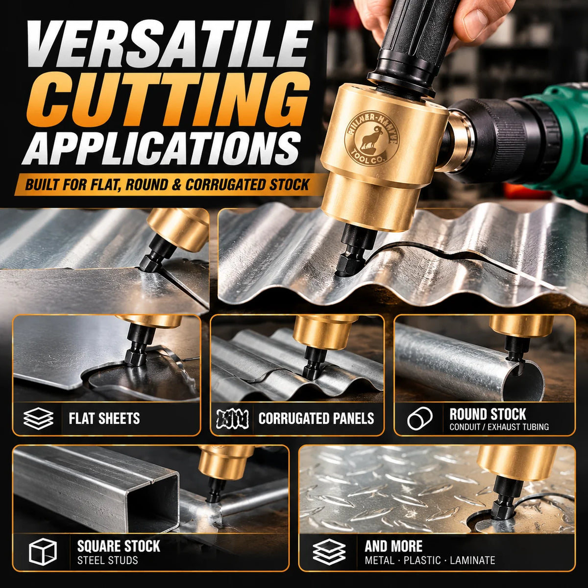 🎁Drill-Powered Metal Cutting Attachment for Sheet Metal &amp; Tubing