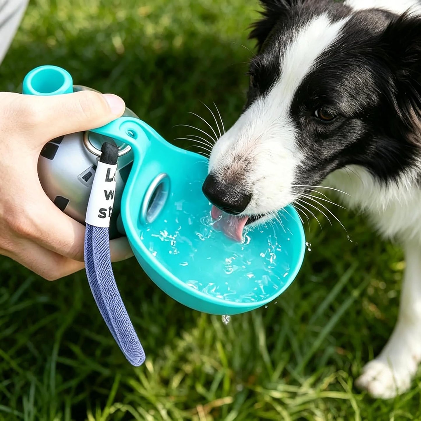 Stainless Steel Dog Water Bottle with Drinking Bowl