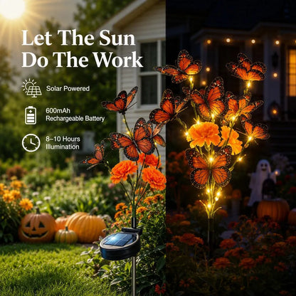 Solar Marigold Butterfly Memorial Garden Lights