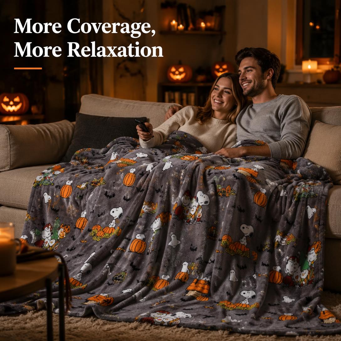 Oversized Halloween Plush Throw Blanket