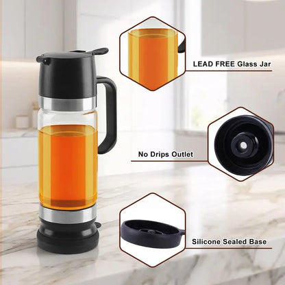🎁No Drip Glass Honey & Syrup Dispenser