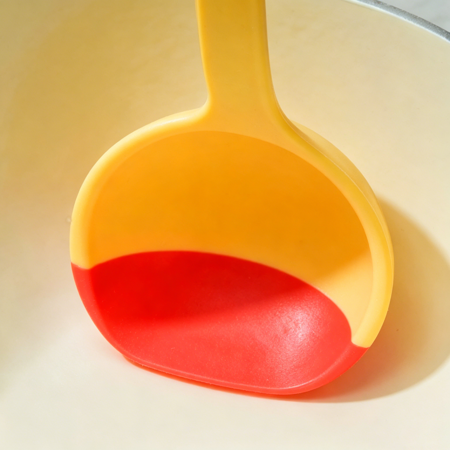 3 In 1 Food-Grade Silicone Ladle Spatula, Heat Resistant Non-Scratch Colorful Kitchen Cooking Utensi