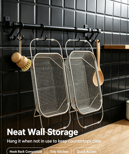 Stainless Steel Expandable Over-The-Sink Colander